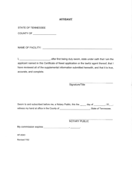 Form HF-0043 &quot;Affidavit&quot; - Tennessee
