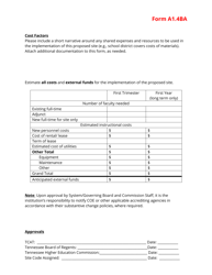 Form A1.4BA Tennessee College of Applied Technology off-Campus Site Approval Form - Tennessee, Page 2