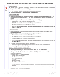 Instructions for The Student Level Statistical Data (Slsd) Spreadsheet - Tennessee, Page 4