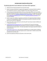 Form CORP-B35 &quot;Interim Bank Charter Application&quot; - Texas, Page 2