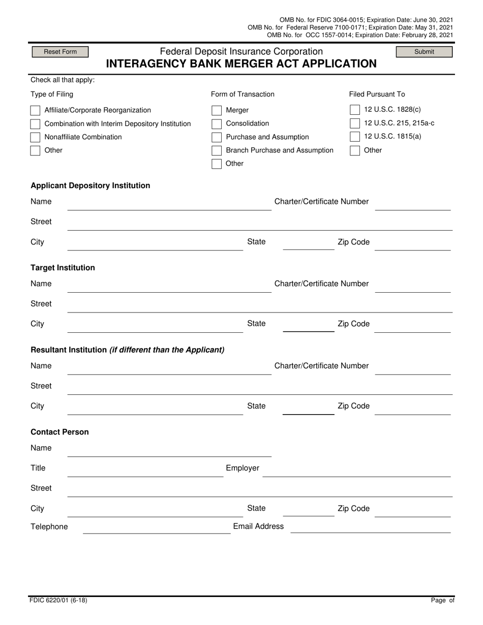 FDIC Form 6220 / 01 Interagency Bank Merger Act Application, Page 4