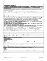 Form HE-0015 Application for Change of Ownership and Request for Conditional Authorization - Tennessee, Page 2