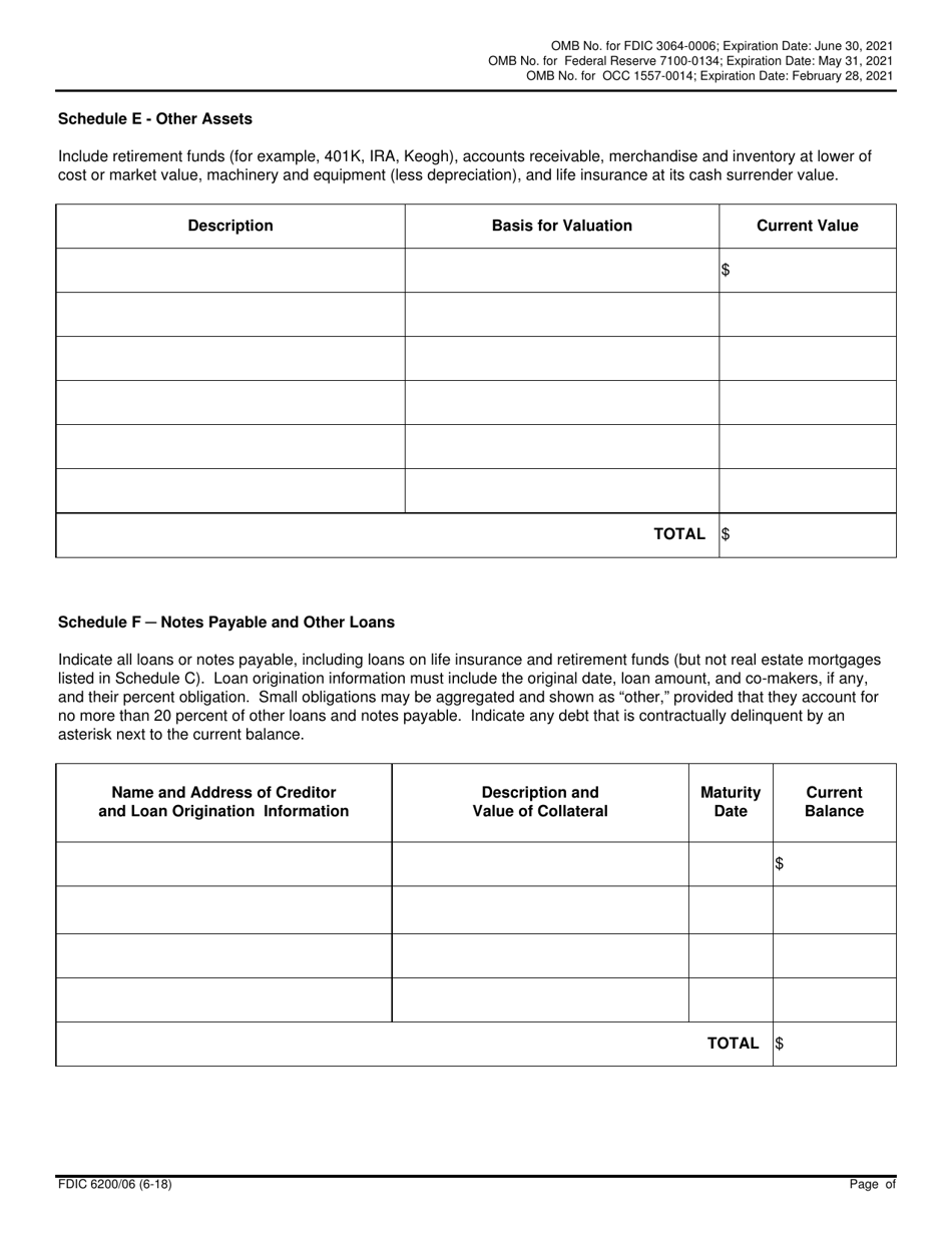 FDIC Form 6200/06 - Fill Out, Sign Online and Download Fillable PDF ...