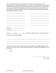 Form CORP-T01 Trust Company Charter Application - Texas, Page 4