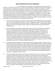 Form CORP-T05 &quot;Trust Representative Office Agreement&quot; - Texas