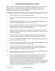 Form CORP-T15 &quot;Application for Acquisition of Control&quot; - Texas, Page 2