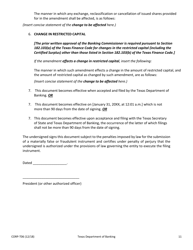 Sample Form CORP-T06 Amendment and/or Restatement of Certificate of Formation of a Texas Trust Company - Texas, Page 11