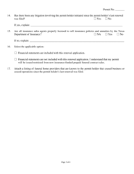 Prepaid Funeral Benefits Contract Permit Renewal Application (Insurance Funded) - Texas, Page 4