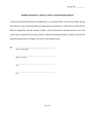 Prepaid Funeral Benefits Contract Permit Renewal Application (Insurance Funded) - Texas, Page 5