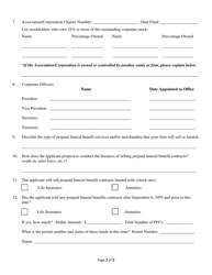 Prepaid Funeral Benefit Contract Application - Insurance-Funded Form - Texas, Page 2