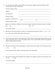 Prepaid Funeral Benefit Contract Application - Insurance-Funded Form - Texas, Page 3