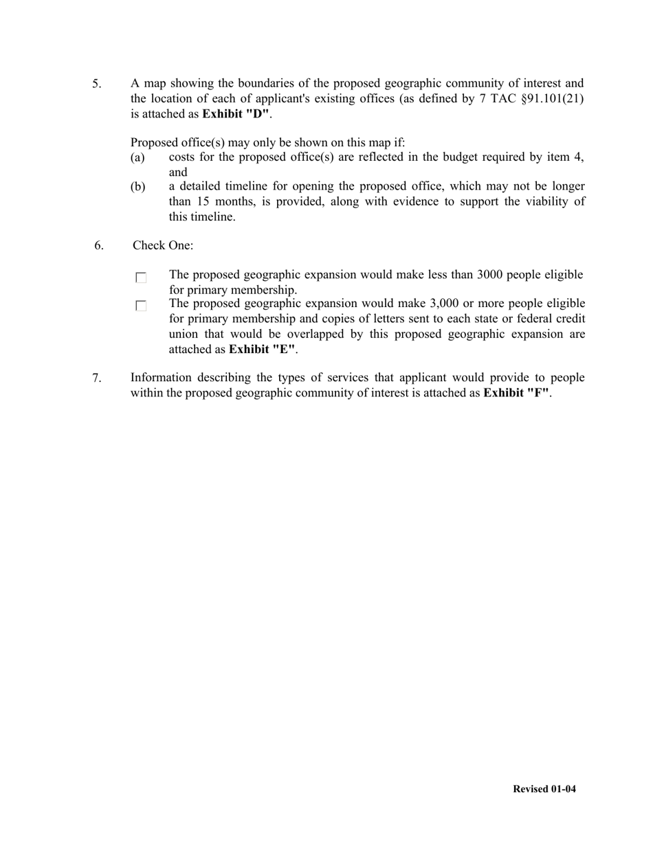 Application to Amend Bylaws (Section 3.01) Community of Interest - Geographic - Texas, Page 2