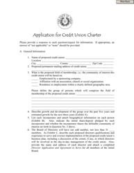 Application for Credit Union Charter - Texas