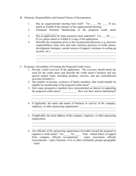 Application for Credit Union Charter - Texas, Page 2