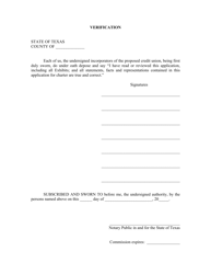 Application for Credit Union Charter - Texas, Page 5
