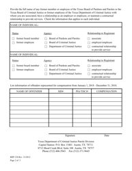 Form RRP-120 Attorney Summary Report for Offender Representation - Texas, Page 2