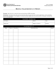 Form C-105-0260 Monthly Volunteer Activity Report - Texas