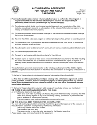 Authorization Agreement for Voluntary Adult Caregiver - Texas, Page 2