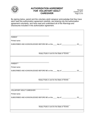Authorization Agreement for Voluntary Adult Caregiver - Texas, Page 5