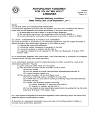 Authorization Agreement for Voluntary Adult Caregiver - Texas, Page 6