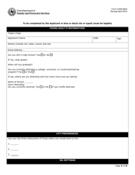 Form K-908-2605 Supervised Independent Living Application - Texas, Page 2