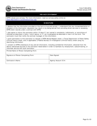 Form F-500-2970C Criminal or Abuse/Neglect History for Applicants, Employees, or Volunteers of Dfps Contractors and Subcontractors - Texas, Page 2