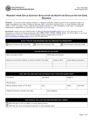 Form F-505-4882 Request From Child Custody Evaluator or Adoption Evaluator for Case Records - Texas