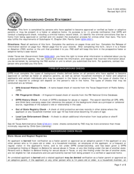 Form K-902-4054C Background Check Statement - Texas