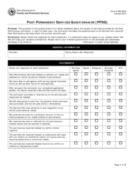 Form K-909-5550 Post-permanency Services Questionnaire (Ppsq) - Texas
