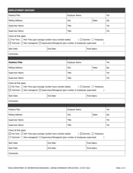 Unpaid Internship Application Form - Texas, Page 2