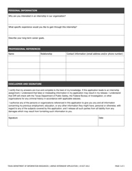 Unpaid Internship Application Form - Texas, Page 3