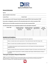 Request for Exemption From Texas.gov Subscription Framework - Texas, Page 2