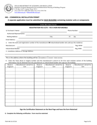 TDLR Form IHB151 Ihb - Commercial Installation Permit - Texas, Page 3