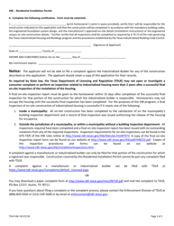 TDLR Form IHB150 Ihb - Residential Installation Permit - Texas, Page 4