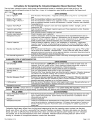 TDLR Form 058IHB Alteration Inspection Record Summary - Texas, Page 2