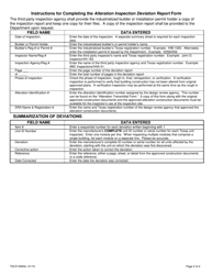 TDLR Form 059IHB Alteration Inspection Deviation Report - Texas, Page 2