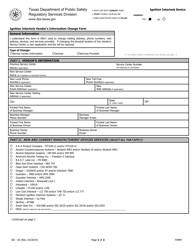 Form IID-02 Ignition Interlock Vendor&#039;s Information Change Form - Texas