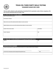 Form CDL-19 Download Fillable PDF Or Fill Online Texas Cdl Third Party ...