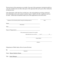 Form CDL-20 Agreement Between the Texas Department of Public Safety Driver License Division and a Commercial Driver License Third Party Tester - Texas, Page 2