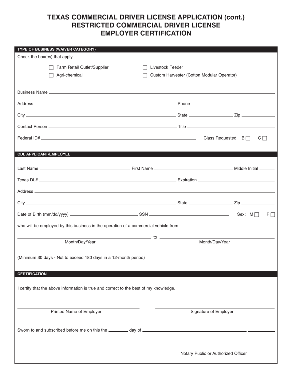 Form CDL1F Fill Out, Sign Online and Download Printable PDF, Texas