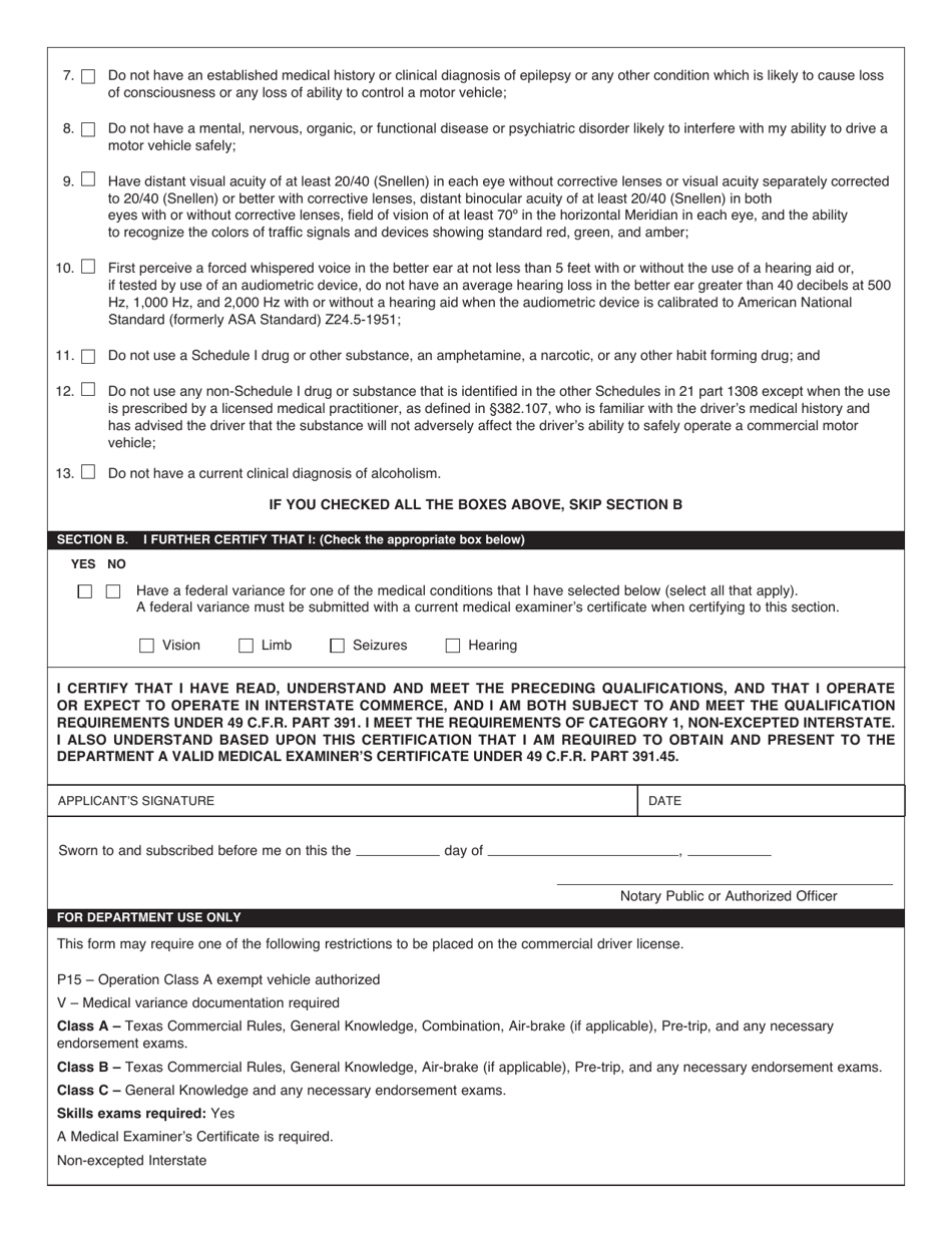 Form CDL4 Fill Out, Sign Online and Download Fillable PDF, Texas