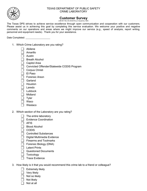 Form LAB-501  Printable Pdf