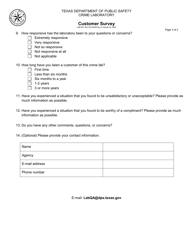 Form LAB-501 Customer Survey - Texas, Page 3