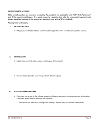 Form CO-103 Applicant Self Evaluation Questionnaire - Texas, Page 2