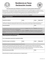 Document preview: Formulario DL-5S Residencia En Texas Declaracion Jurada - Texas (Spanish)