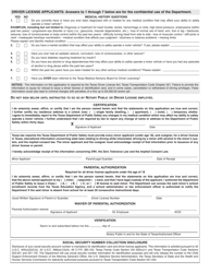 Form DL-14A Application for Texas Driver License or Identification Card - Texas, Page 2