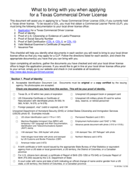 Document preview: Form DL-69 What to Bring With You When Applying for a Texas Commercial Driver License - Texas