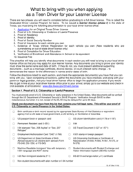 Document preview: Form DL-67 What to Bring With You When Applying as a Teen Driver for Your Learner License - Texas