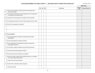 Form FB-3 Building Safety Inspection Checklist - Texas, Page 5