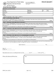 Document preview: Form PSP-MIL Armed Services Affidavit - Texas